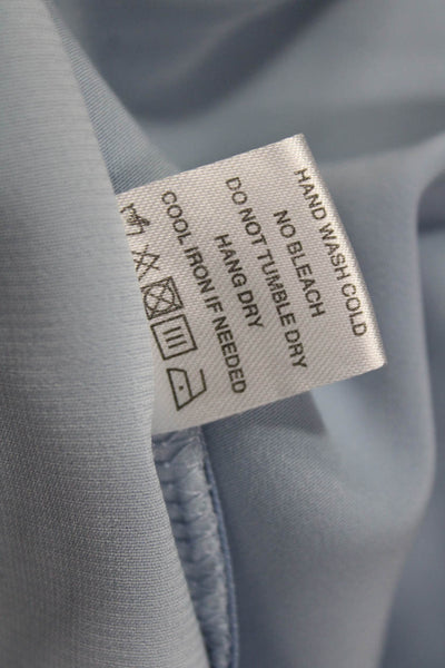 Superdown Women Cropped Blouse Light Blue Long Sleeve Polyester Size S