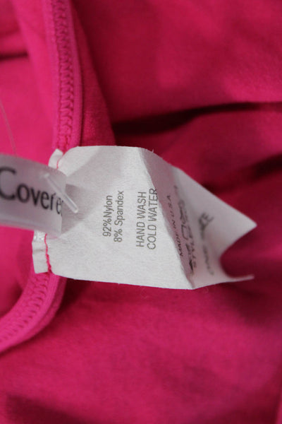 Recover Women Basic Pink T Shirt Short Sleeve Round Neck Size One Size