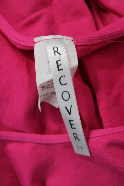 Recover Women Basic Pink T Shirt Short Sleeve Round Neck Size One Size