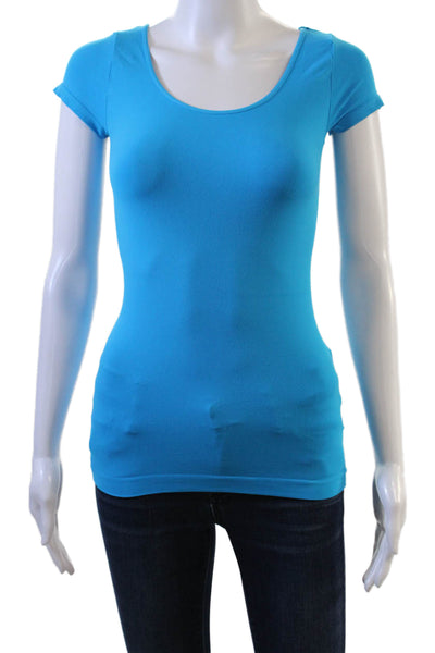 Recover Womens Blue Basic Short Sleeve Round Neck T Shirt Size One Size