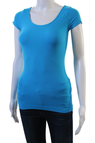 Recover Womens Blue Basic Short Sleeve Round Neck T Shirt Size One Size