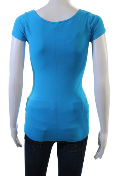 Recover Womens Blue Basic Short Sleeve Round Neck T Shirt Size One Size