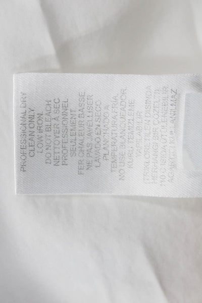 Tibi Womens White Cropped Cotton Short Sleeve Blouse Size 0