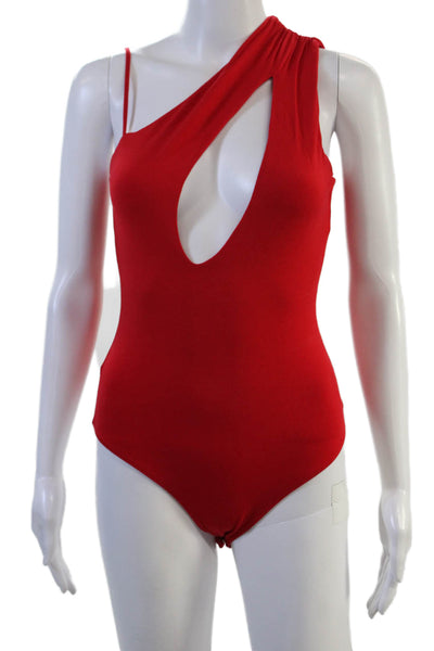 Hours Womens One Shoulder Sleeveless Red Jumpsuit Beach Size XS