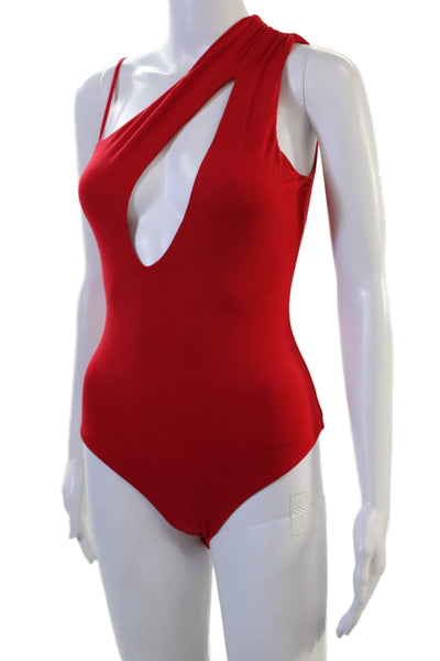 Hours Womens One Shoulder Sleeveless Red Jumpsuit Beach Size XS