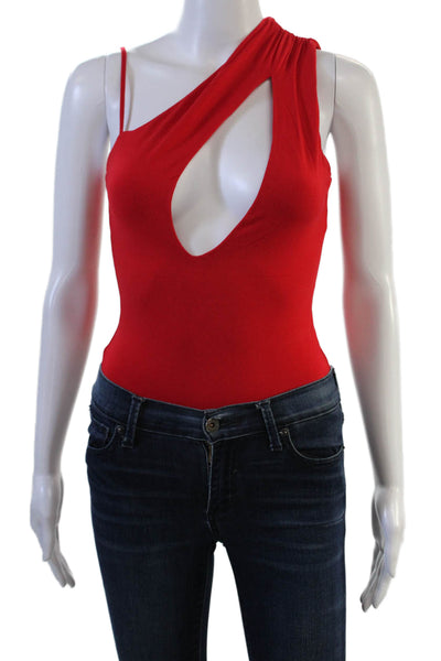 Hours Womens One Shoulder Sleeveless Red Jumpsuit Beach Size XS