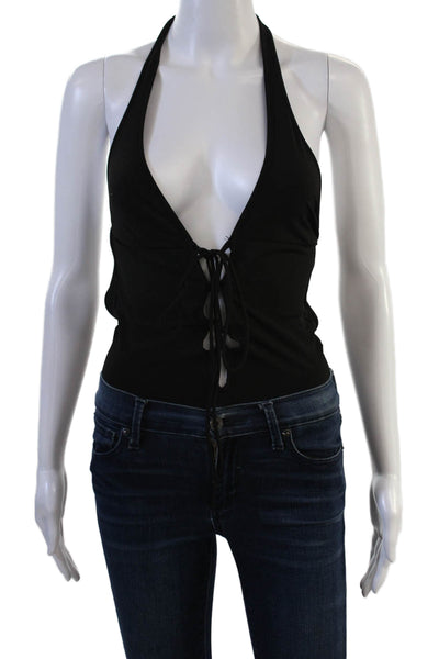 Dance & Marvel Womens One Piece Jumpsuit V-Neck Sleeveless Black Size S