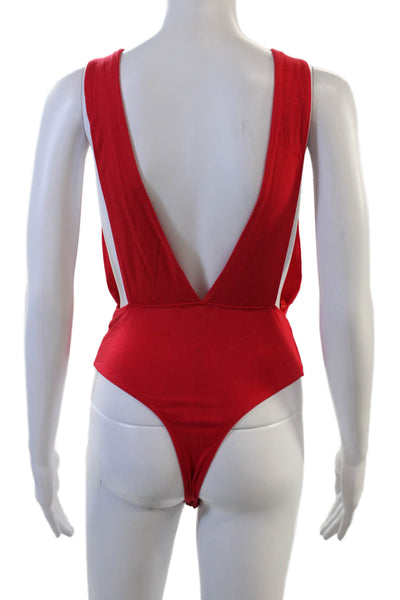 By The Way Womens Red Sleeveless V Neck One Piece Jumpsuit Size XS