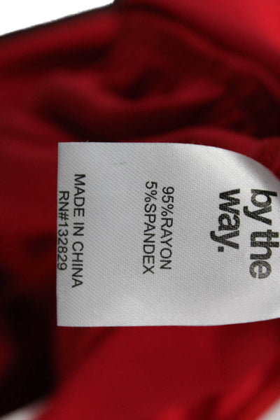 By The Way Womens Red Sleeveless V Neck One Piece Jumpsuit Size XS