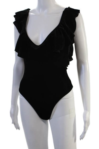 Blue Life Womens Black V-Neck Sleeveless One Piece Romper Size XS