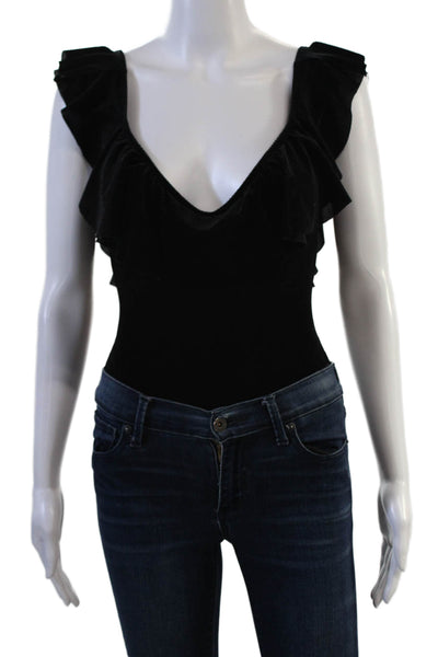 Blue Life Womens Black V-Neck Sleeveless One Piece Romper Size XS