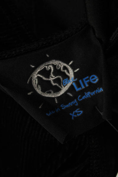Blue Life Womens Black V-Neck Sleeveless One Piece Romper Size XS