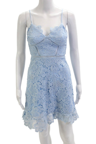 Aqua Womens Light Blue Floral Fit & Flare Mini Dress Sleeveless Size XS