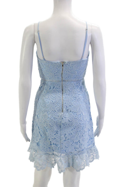 Aqua Womens Light Blue Floral Fit & Flare Mini Dress Sleeveless Size XS