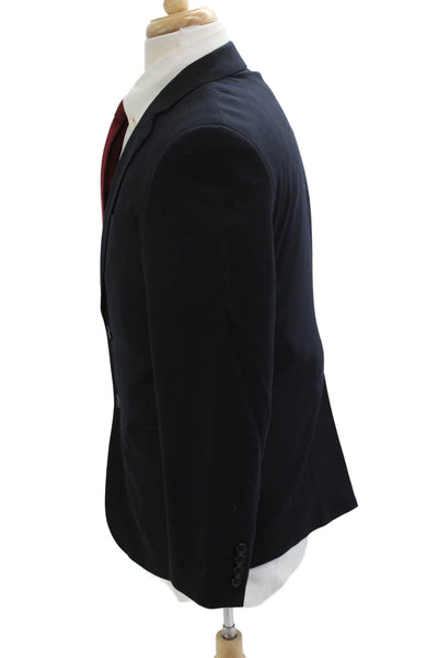 Uniqlo Mens 2 Piece Classic Wool Suit Jacket Dark Blue Size XS