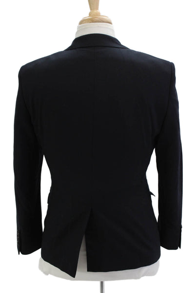 Uniqlo Mens 2 Piece Classic Wool Suit Jacket Dark Blue Size XS