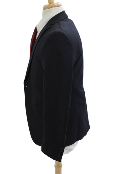 Zara Man Mens Dark Blue Classic Collared Button Blazer Size 36