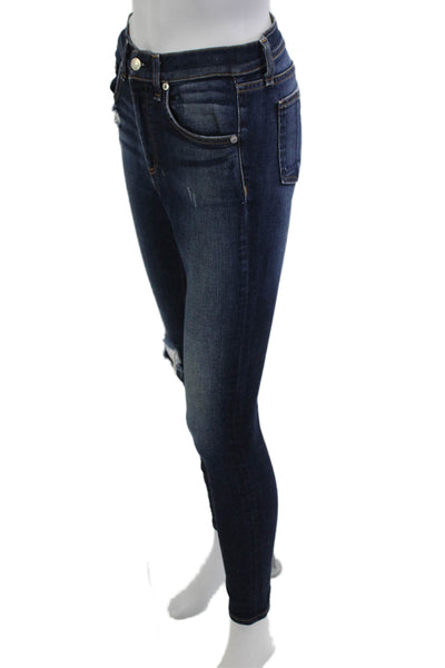 Rag & Bone Jean Womens Ankle Skinny Dark Blue High Rise Jeans Size 26