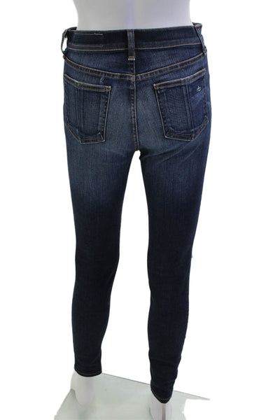 Rag & Bone Jean Womens Ankle Skinny Dark Blue High Rise Jeans Size 26