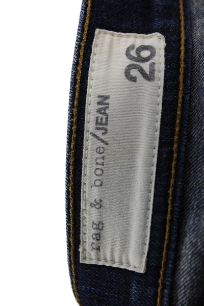 Rag & Bone Jean Womens Ankle Skinny Dark Blue High Rise Jeans Size 26