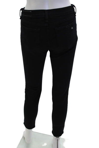 Rag & Bone Jean Women Skinny Ankle Jeans Black Low Rise Button Size 26