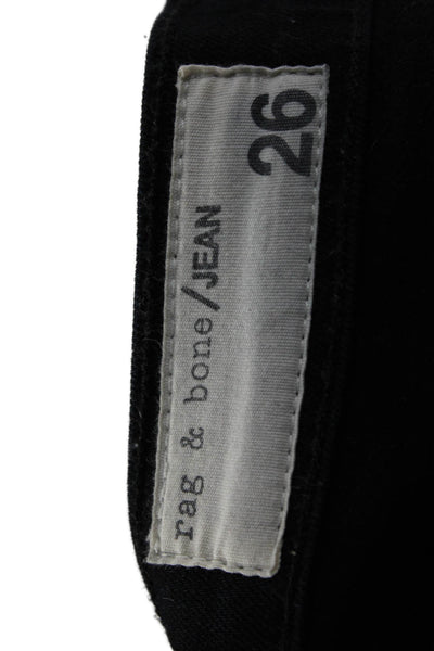 Rag & Bone Jean Women Skinny Ankle Jeans Black Low Rise Button Size 26