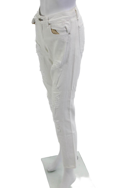 Rag & Bone Jean Women White Cropped Boyfriend Jeans Size 26