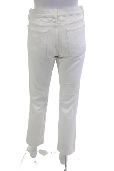 Rag & Bone Jean Women White Cropped Boyfriend Jeans Size 26
