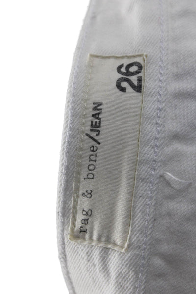 Rag & Bone Jean Women White Cropped Boyfriend Jeans Size 26