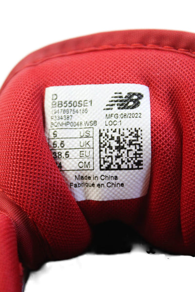 New Balance Mens Leather 550 Lace-Up Casual Sneakers White Size 6
