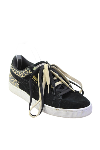 Puma Womens Suede Low Top Sneakers Black Size 9.5