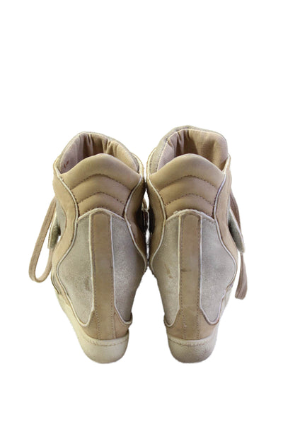 ASH WOmens Metallic Leather Platform Sneakers Gold Size 40 10