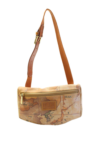 Alviero Martini 1A Classe Womens Map Print Belt Bag Beige