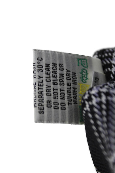 Bugatchi Mens Button Front Long Sleeve Collared Plaid Shirt Black White Size XL