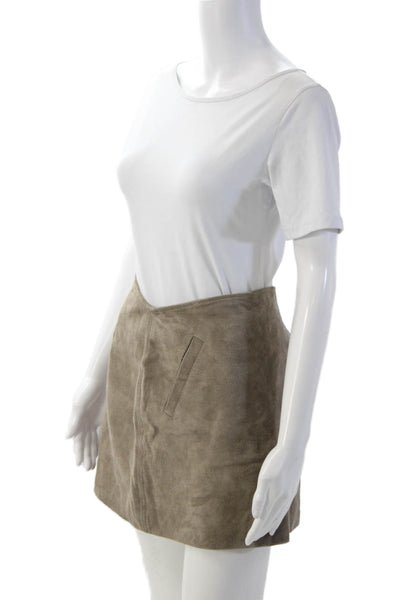 Blank NYC Women A-Line Mini Leather Skirt Brown Size 26
