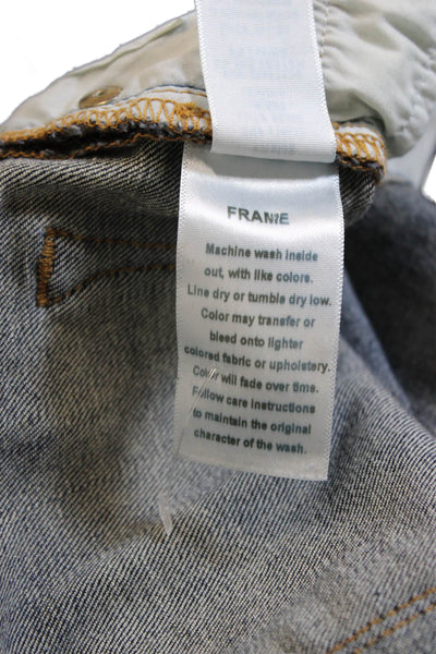 Frame Denim Womens Skinny Ankle Jeans Dark Blue Low Rise Button Size 24