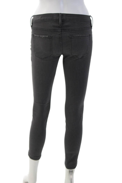 Frame Denim Womens Ankle Skinny Jeans Dark Gray Low Rise Size 24