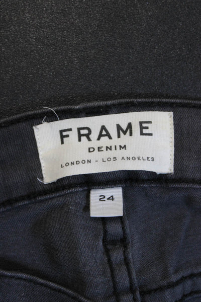 Frame Denim Womens Ankle Skinny Jeans Dark Gray Low Rise Size 24