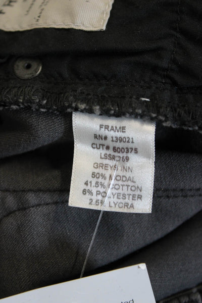 Frame Denim Womens Ankle Skinny Jeans Dark Gray Low Rise Size 24