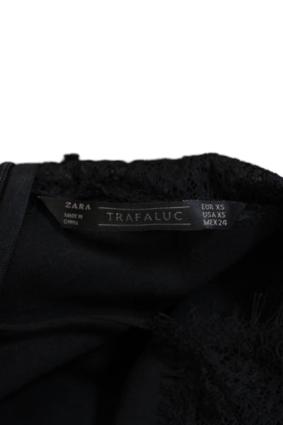 Zara Trafaluc Women Black V-Neck Sleeveless Camisole Polyester Blend Size XS