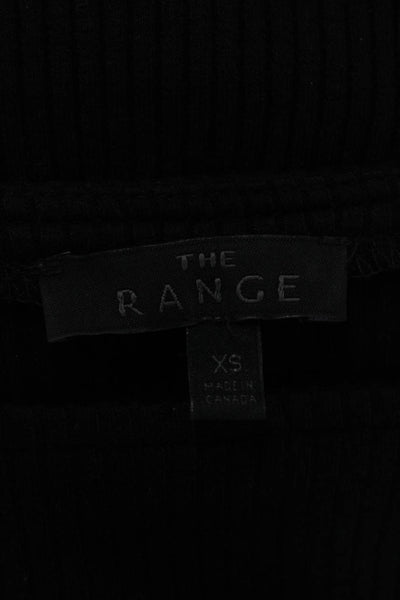 The Range Womens Sweater Black Square Neck Long Sleeve Viscose Spandex Size XS