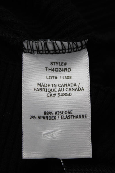 The Range Womens Sweater Black Square Neck Long Sleeve Viscose Spandex Size XS