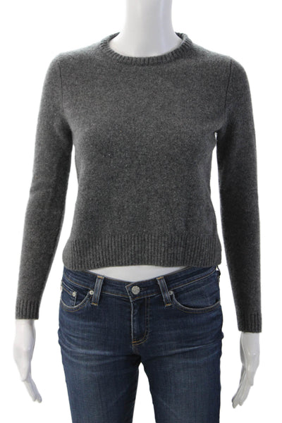 Zara Unisex Dark Gray 100% Wool Crew Neck Pullover Sweater Long Sleeve Size M