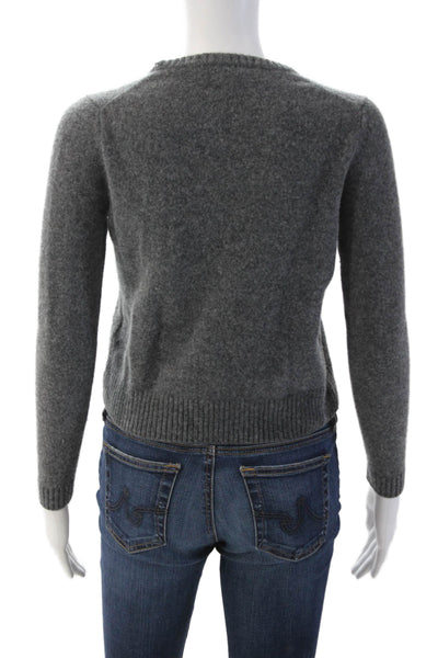 Zara Unisex Dark Gray 100% Wool Crew Neck Pullover Sweater Long Sleeve Size M