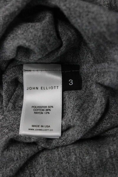 John Elliott Mens Designer Gray T Shirt Crew Neck Short Sleeve Size 3