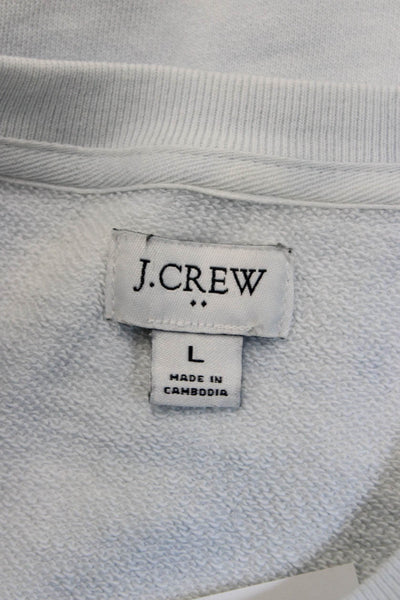 J Crew Womens Light Blue Cotton Pullover Sweatshirt Crewneck Size L
