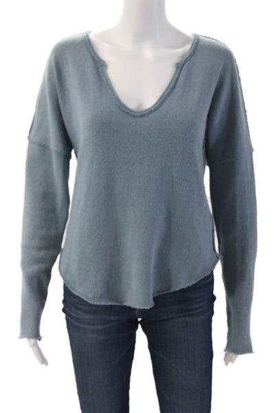 We The Free Unisex Blue V-Neck Long Sleeve Pullover Sweater Size M