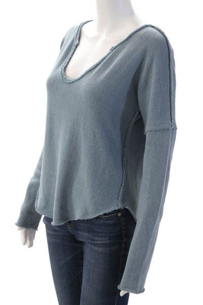 We The Free Unisex Blue V-Neck Long Sleeve Pullover Sweater Size M