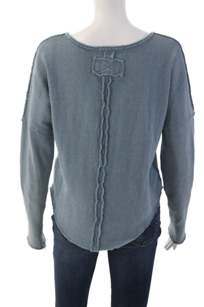 We The Free Unisex Blue V-Neck Long Sleeve Pullover Sweater Size M