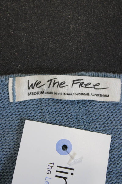 We The Free Unisex Blue V-Neck Long Sleeve Pullover Sweater Size M